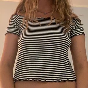 Striped Stretchy Crop Top